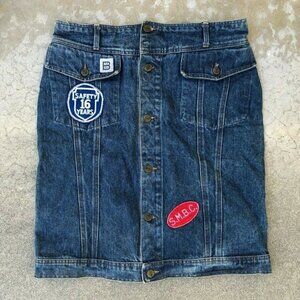 BALL Women's VTG 90s Denim Patch Knee Length Skirt​​​​​​​